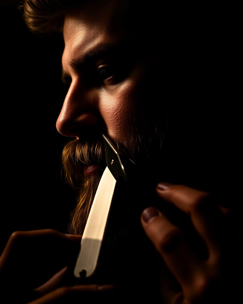 Straight razor beard line-up